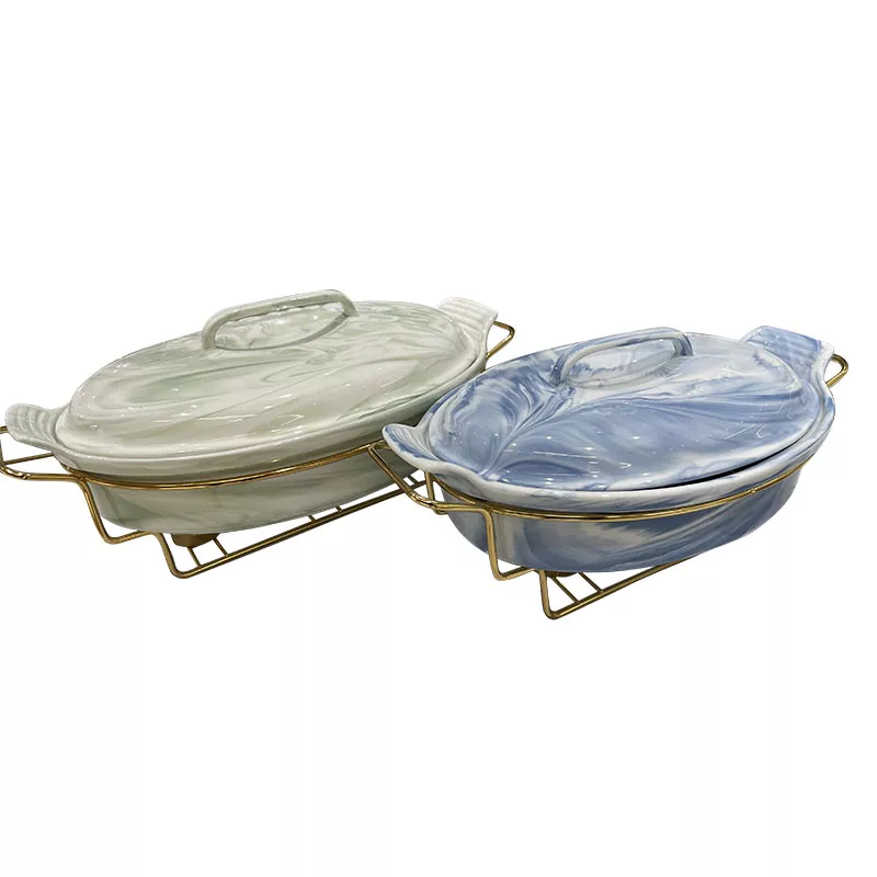 Elegant marmorering av keramisk plate