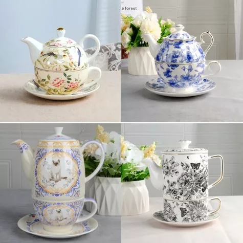 Enchanted Porcelain Cup sett med tekanne