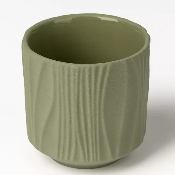 Fire-farge matt vertikalt mønster keramiske lysestaker