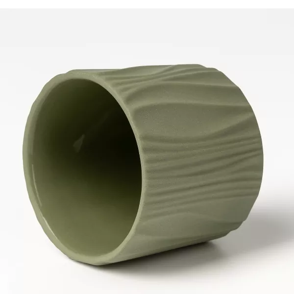 Fire-farge matt vertikalt mønster keramiske lysestaker