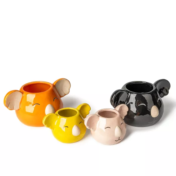 Koalaformede keramiske lysestaker